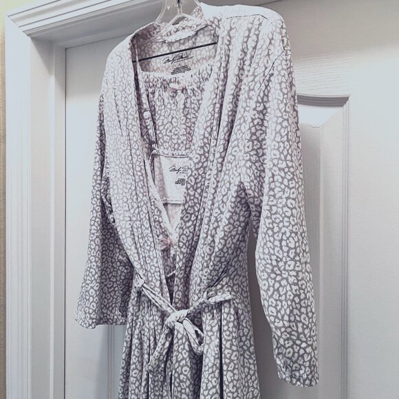 Merilyn Monroe 3 Piece Sleepwear Set-Women's Shorts, Cami & Rope-Sz. Lg-Gray & W - Picture 3 of 15